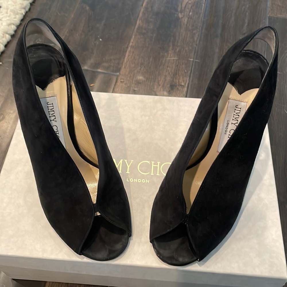 Jimmy choo suede open toe sandals (size 37 1/2)